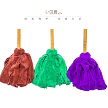 家用木杆吸水墩布圆头普通全棉线棉布老式木把地拖布家用单位拧水拖把