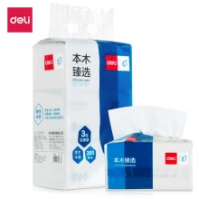 HM 得力MR2200-01软包抽取式纸面巾(白)(3包/提)