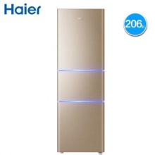 HM 海尔（Haier）BCD-206STPP 三开门冰箱206升冷藏软冷冻静音小型家用超薄电冰箱