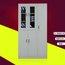 HM 二合一文件柜玻璃更衣柜 加厚 铁皮柜  更衣柜 资料柜