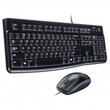 罗技（Logitech）MK120 键鼠套装 鼠标键盘套装 台式机笔记本通用键盘鼠标套装 黑色