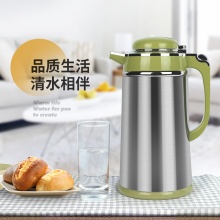清水SM-3192-1.0L 保温壶1000ml玻璃内胆保温瓶咖啡壶不锈钢热水瓶茶瓶家用时尚暖壶暖瓶(1.0L)