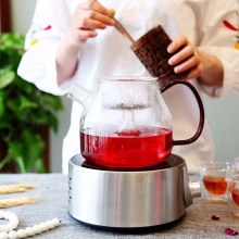 果兹GZ-S40新功电陶炉煮茶器 家用茶炉玻璃壶蒸煮两用养生茶具套装 1000ml+80ml*4 透明 H